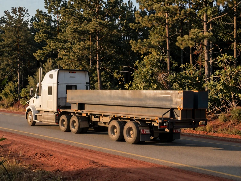 Flatbed semi hauling steel on Georgia I-75 - dating truckers along the Southeast flatbed corridor